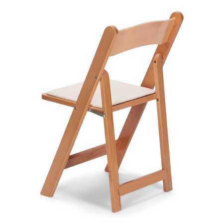 Atlas Commercial Products Wood Folding Chair, Natural with Ivory Pad WFC5NTIC